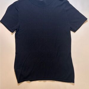 August Silk Black Short Sleeve Blouse